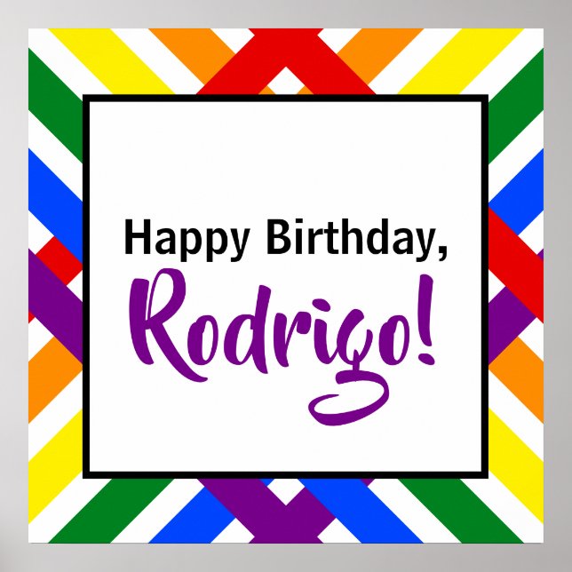 Poster Arco-Íris Colorido - Stripes Cruzadas-Crise Aniver (Frente)