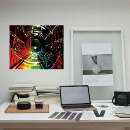 Póster Arco-Íris com Lápis abstrato