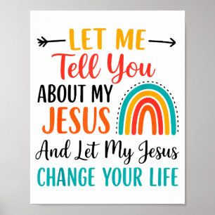 Poster Arco-íris Cristão Deixe-me Falar Sobre o Meu Jesus