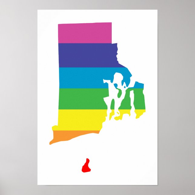 Póster arco-íris da ilha rochosa (Frente)