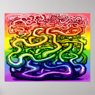Poster Arco-íris das videiras LGBQT