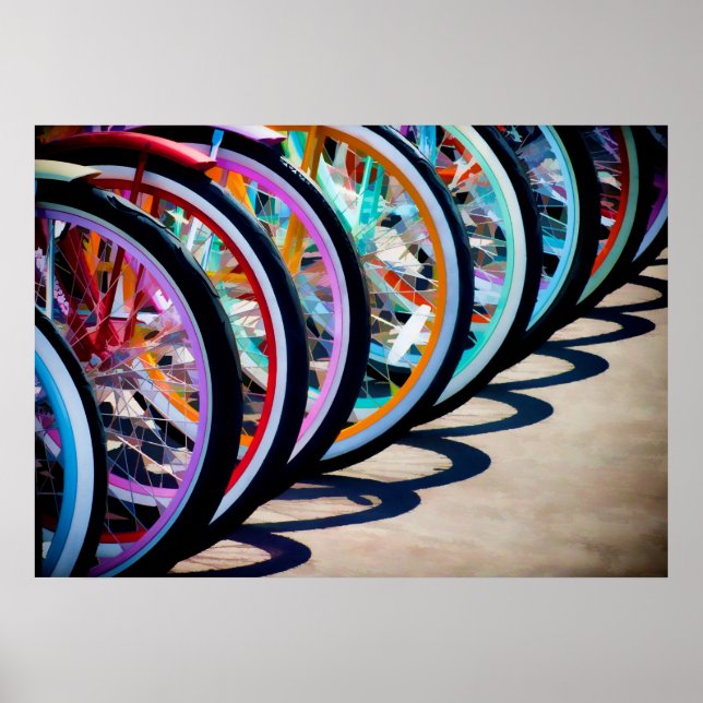 Poster Arco-Íris De Bicicletas (Frente)