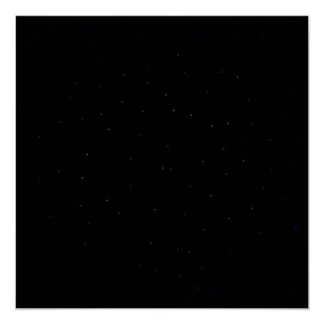 Póster Arco-íris de Estrelas do Céu Negro (Frente)