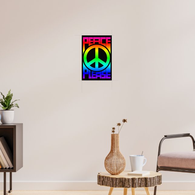 Poster Arco-íris de Letreiro Paz, Por Favor (Sala de Estar 3)