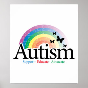 Póster Arco-íris do autismo