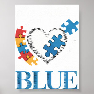 Poster Arco-íris do Autismo Em Abril Usamos Azul Conscien