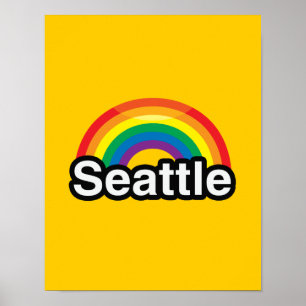 PÓSTER ARCO-ÍRIS DO ORGULHO DE SEATTLE LGBT