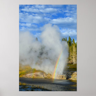 Poster Arco-íris Duplo no Riverside Geyser, Yellowstone
