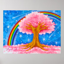 Arco-íris e flor de cerejeira