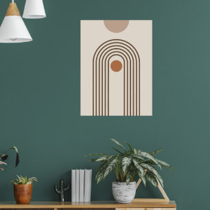 Poster Arco-íris e Sol, Arte Geométrica Abstrata Boho