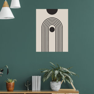 Poster Arco-íris e Sol, Arte Geométrica Abstrata Boho