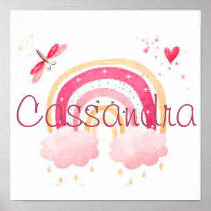 Poster Arco-íris em aquarela personalizado