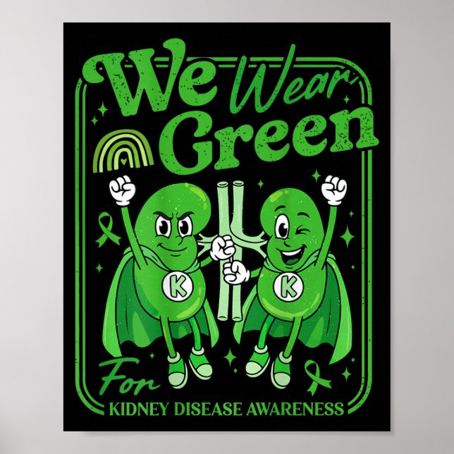 Poster Arco-íris em março usa doença renal verde (Frente)