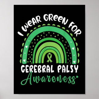 Poster Arco-Íris Em Março Vestimos Cerebral Verde Palsy A