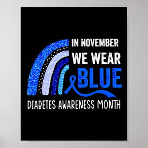 Poster Arco-Íris Em Novembro Nós Vestimos Awarenes Azul D