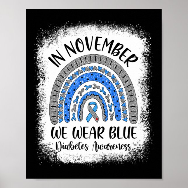 Poster Arco-Íris Em Novembro Nós Vestimos Awarenes Azul D (Frente)