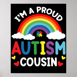 Poster Arco-Íris Eu sou um orgulhoso Autismo Primo Autism
