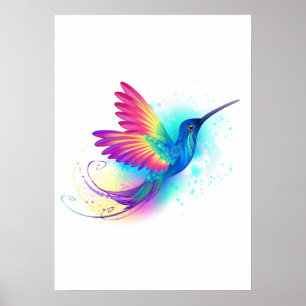 Poster Arco-Íris Exótico Hummingbird
