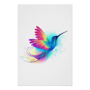 Póster Arco-Íris Exótico Hummingbird