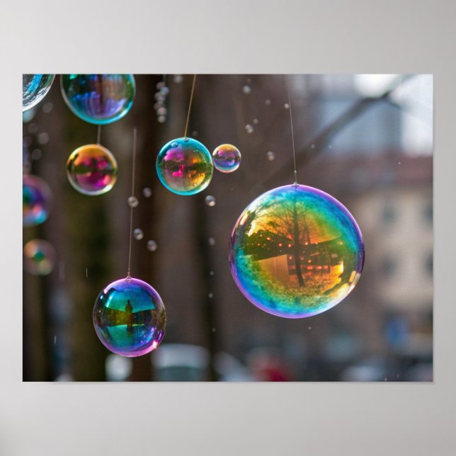 Poster Arco-íris flutuante e reflexões (Frente)