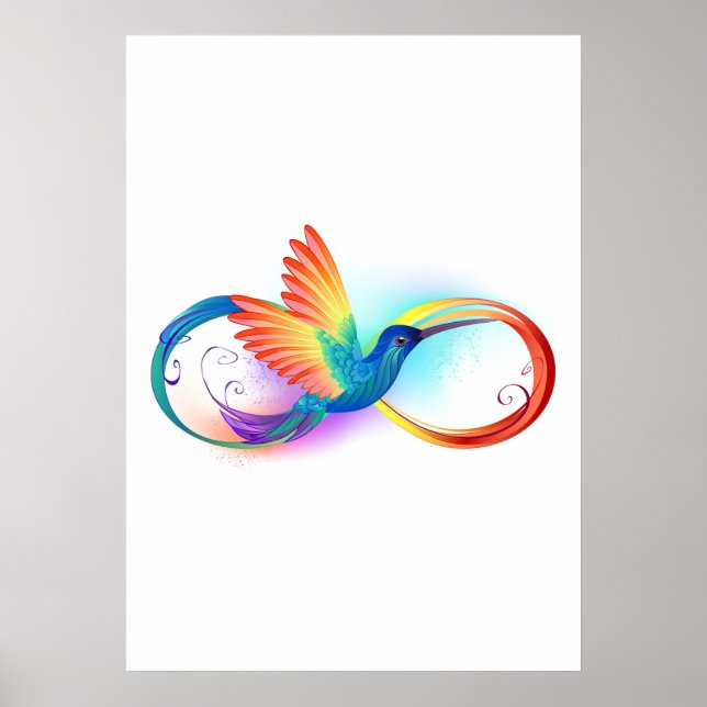 Poster Arco-íris Hummingbird com símbolo Infinito (Frente)
