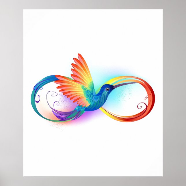 Poster Arco-íris Hummingbird com símbolo Infinito (Frente)