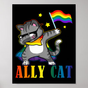 Poster Arco-íris Lgbt Orgulho Lésbica Engraçado Gato Dabb