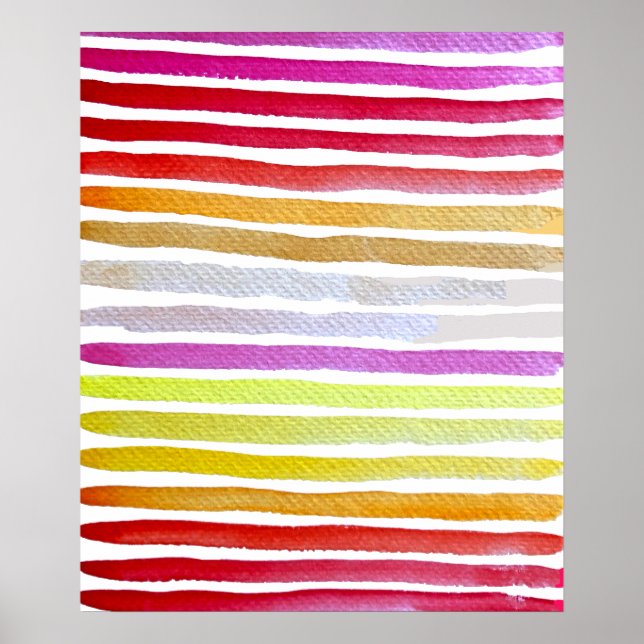 Poster Arco-íris libra aquarela fofa (Frente)