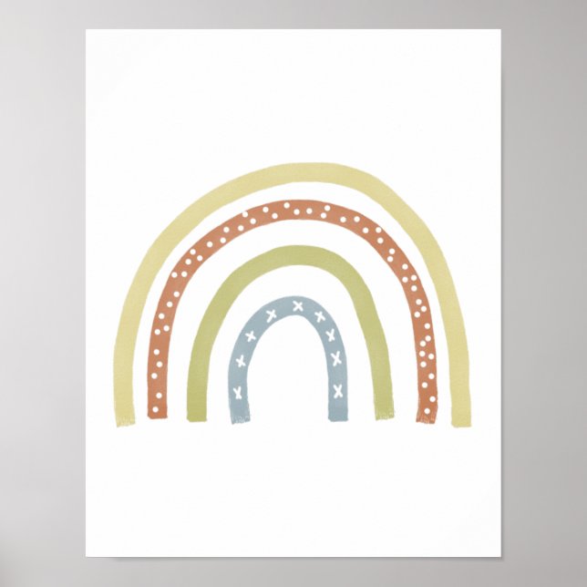 Poster Arco-Íris Neutro Moderno Boho (Frente)