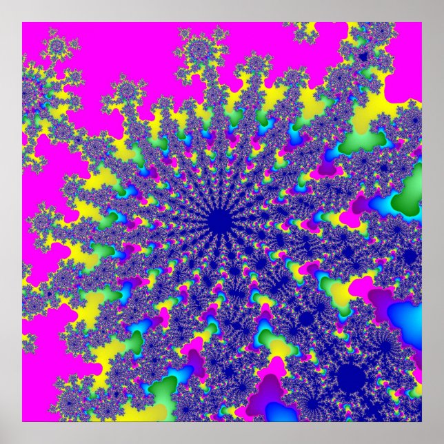 Póster Arco-Íris Rosa Burst (Frente)