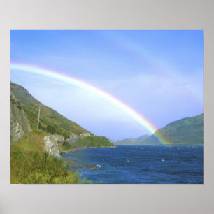 Póster Arco-íris sobre o Lago Hawea, Ilha do Sul, Nova