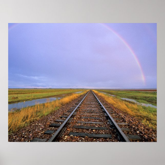 Póster Arco-íris sobre trilhos de ferrovia perto de Fairf (Frente)