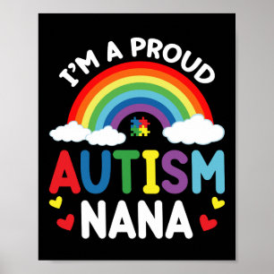 Poster Arco-íris Sou uma Nana Orgulhosa Autismo Conscient