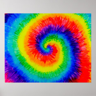Poster Arco-íris Tie Die com Tinta Álcool