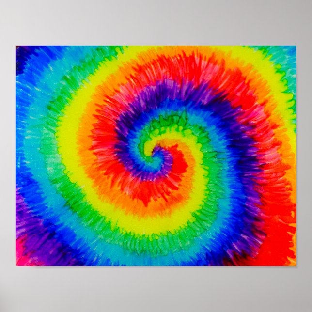 Poster Arco-íris Tie Die com Tinta Álcool (Frente)