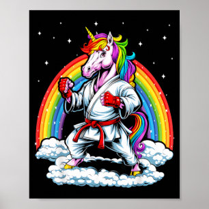 Poster Arco-íris Unicórnio Karate Taekwondo Mma Judô Cria