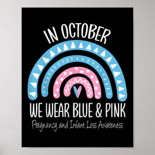 Poster Arco-Íris Vista Gravidez Azul Rosa E Perda De Cria