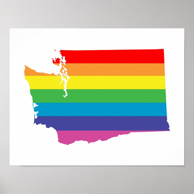 Póster arco-íris washington (Frente)