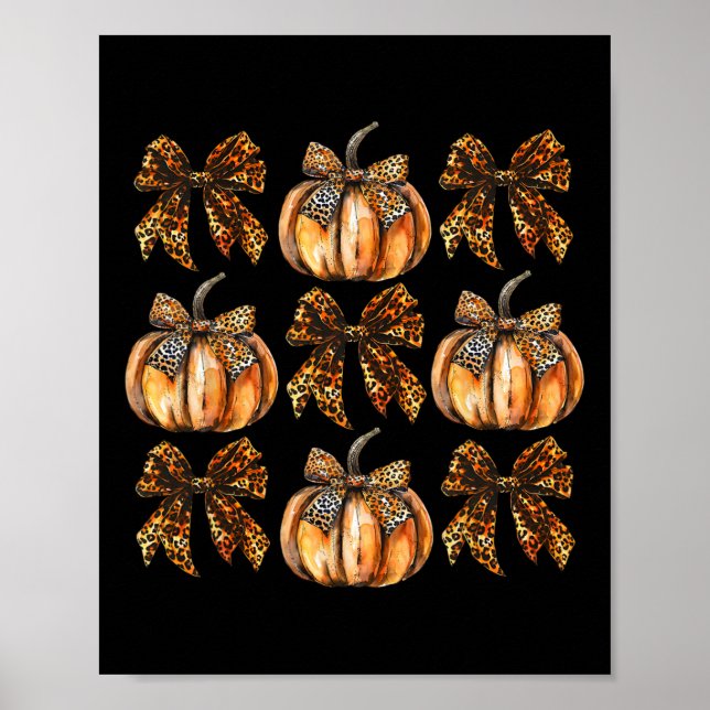 Poster Arco Leopard Coquette Pumpkin Ação de Graças outon (Frente)