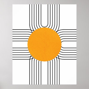 Poster Arco Minimalista do Sol, Arco-íris Geométrico Abst