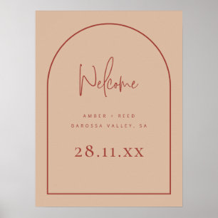 Poster Arco Moderno Terracotta Blush Palm Wedding