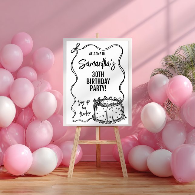 Poster Arco Negra Amarrando Seu Sinal De aniversário de 3 (Criador carregado)