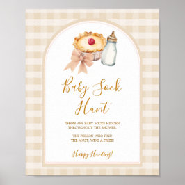 Poster Arco Pequeno Pie Pastel Gingham Baby Sock Hunt