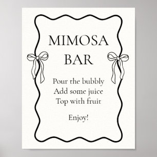 Poster Arco Preto Amarre o Bar Chá de panela Nó Mimosa