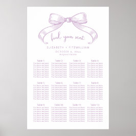 Poster Arco Romântico esboçado | Lilac Seating Chart Post