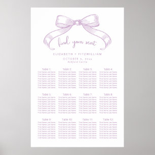 Poster Arco Romântico esboçado   Lilac Seating Chart Post