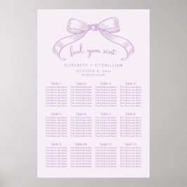 Poster Arco Romântico esboçado | Lilac Seating Chart Post
