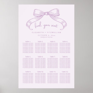 Poster Arco Romântico esboçado Lilac Seating Chart Post