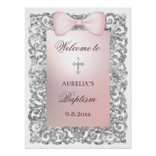 Póster Arco Rosa com Quadro de Lâmina Silver Botism Bem-v