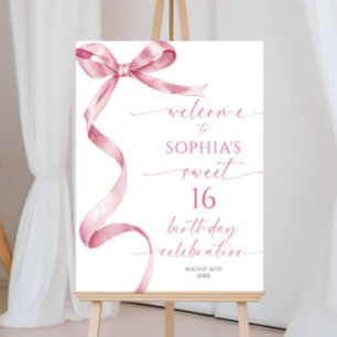 Poster Arco Rosa, doce 16, sinal de boas-vindas de aniver